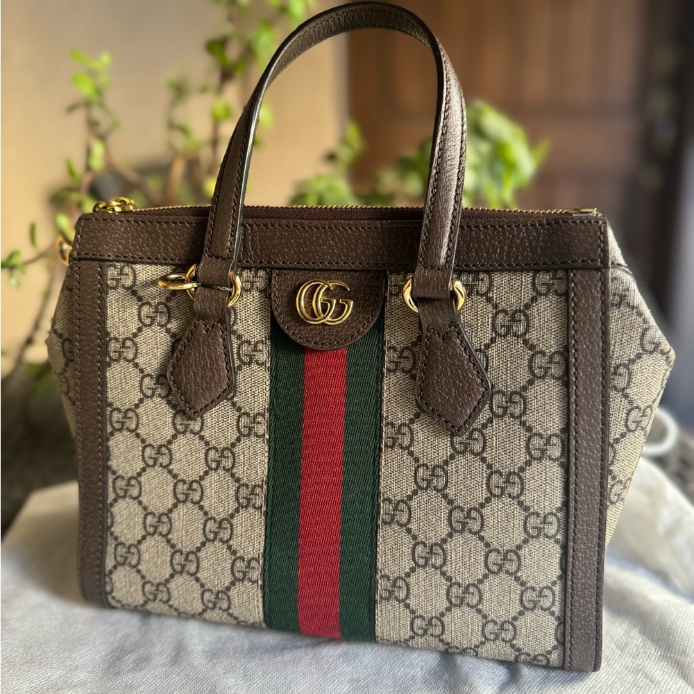 GUCCI Ophidia GG Supreme Monogram Small satchel. - Picture 1 of 14